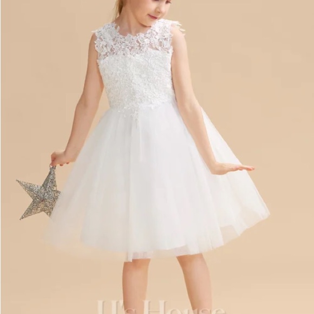 JJ House flower girl dress in ivory